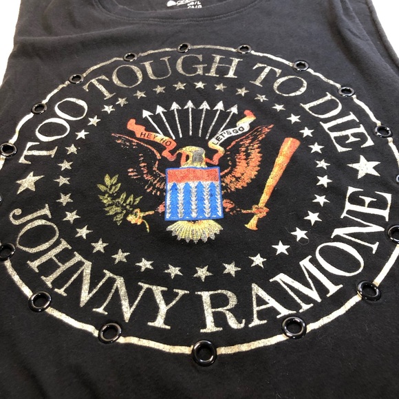 Johnny Ramone Too Tough to Die sleeveless tee Cinder Block with eyelet front L - Picture 6 of 8